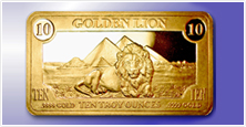 TEN OUNCE GOLDEN LION BAR